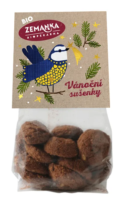 Biopekárna Zemanka Vánoční bio sušenky s vlašskými ořechy a kořením 100g Bio